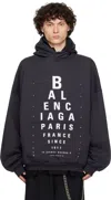 Balenciaga Black Optical Hoodie Large Fit Hoodie In 9034