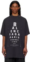 Balenciaga High Neck Black Tee With Contrasting Text In 9034