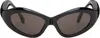 Balenciaga Black Orbit Cat Sunglasses In 001 Black