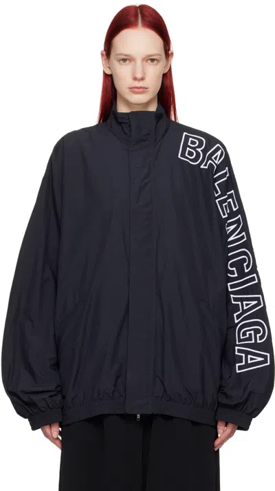 Balenciaga Outline Tracksuit Jacket In Black