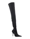 BALENCIAGA BLACK OVER-THE-KNEE BOOTS WITH POINTED TOE AND STILETTO HEEL
