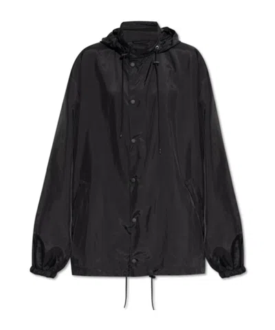 Balenciaga Black Oversize Jacket With Hood