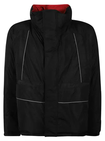 Balenciaga Black Oversized Padded Logo Parka Coat