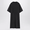 Balenciaga Relaxed-fit Black T-shirt With Distressed Hem And Faded Logo In Black