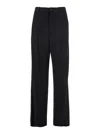 Balenciaga Central Pleated Twill Trousers In Black