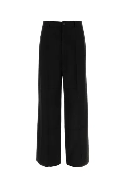Balenciaga Black Pants With Belt Loops In Wool Blend Man
