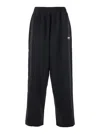 Balenciaga Black Pants With Elastic Waist And Logo Detail On The Front In Cotton Blend Man In Multicolor