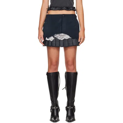 Balenciaga Black Patched Cargo Mini Skirt In 1140 Anthracite