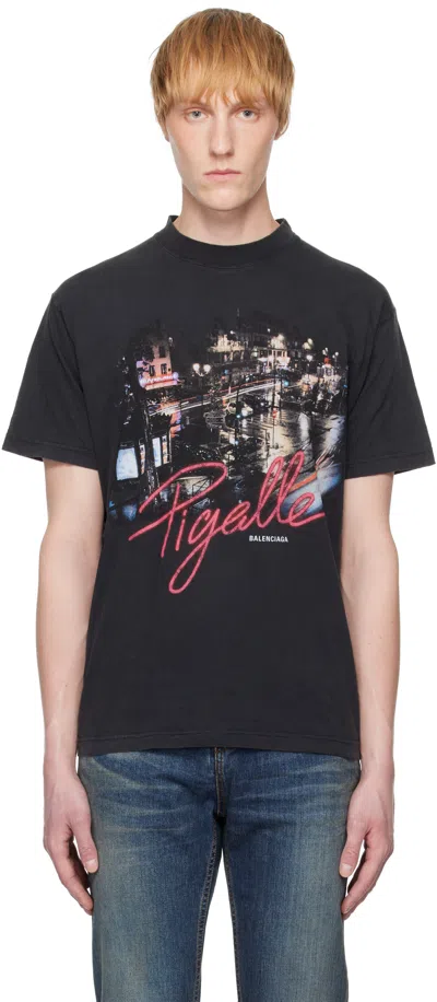 BALENCIAGA BLACK 'PIGALLE' SMALL FIT T-SHIRT