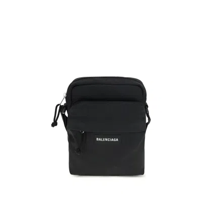 Balenciaga Explorer Logo Shoulder Bag In Black