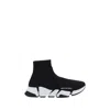 Balenciaga Black Stretch Fabric Speed 2.0 Sneakers In Black