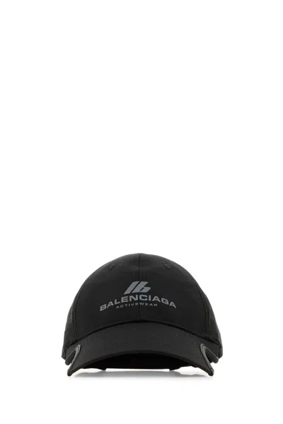 Balenciaga Women Black Polyester Baseball Cap