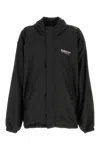 Balenciaga Polyester Jacket With Elastic Cuffs And Hooded Design