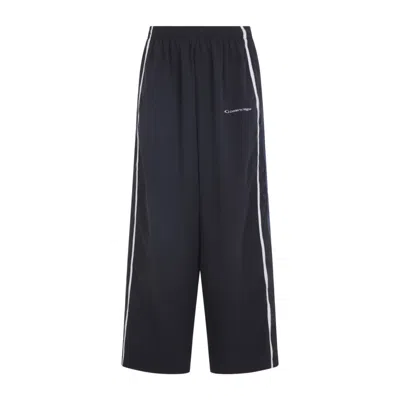 BALENCIAGA BLACK POLYESTER TRACK PANTS
