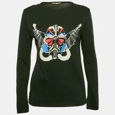 Pre-owned Balenciaga Black Printed Jersey Crewneck T-shirt S