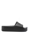 Balenciaga Womens Black Mono Platform Rubber Pool Slides 5 In Black