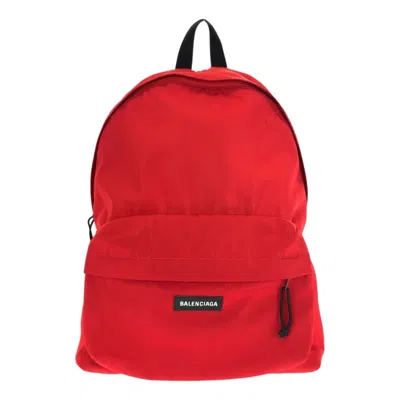 Pre-owned Balenciaga Black Red Color Canvas Backpack () In Multi