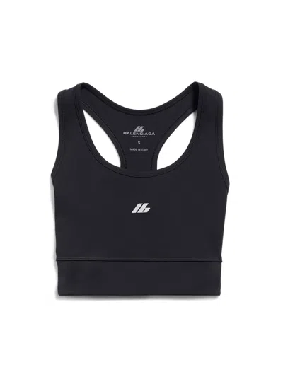 BALENCIAGA BLACK REFLECTIVE-LOGO TOP