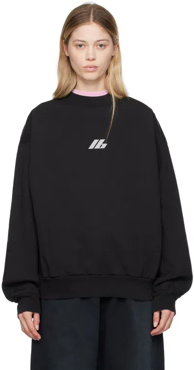 Balenciaga Women's Activewear Logo Medium Fit Sweatshirt In Faded Black