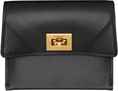 Balenciaga Black Rodeo Card Holder In 1000