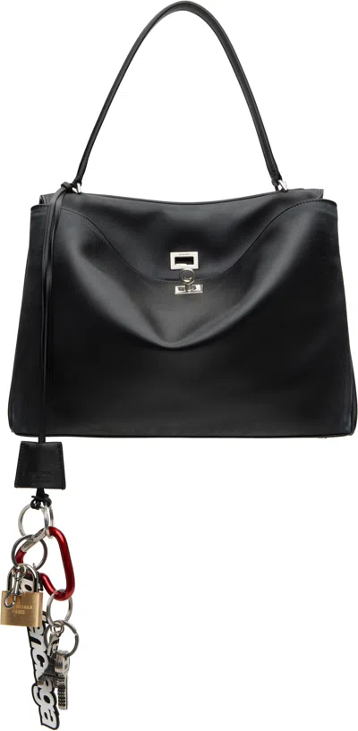 Balenciaga Black Rodeo Medium With One Charm Bag In 1000