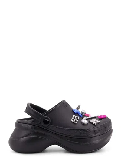 BALENCIAGA BLACK RUBBER X CROCSÂ ¢ MULES