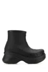Balenciaga Black Rubber Crocs Ankle Boots In Black