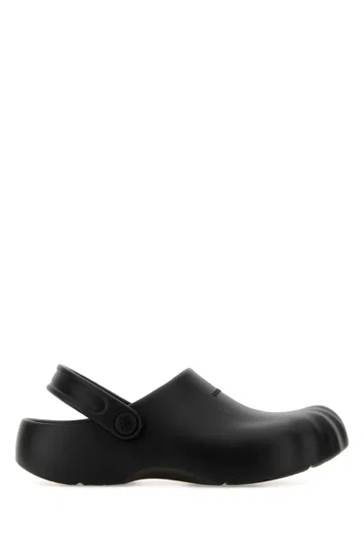 BALENCIAGA BLACK RUBBER SUNDAY SLIPPERS