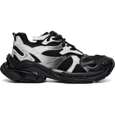 Balenciaga Black And White Runner 2 Polyurethane Sneakers