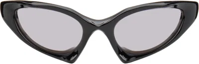 Balenciaga Runner Cat Black Mirrored Sunglasses In 007 Black