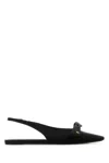 Balenciaga Pointed Toe Slingback Sandals With Bow Detail In Black