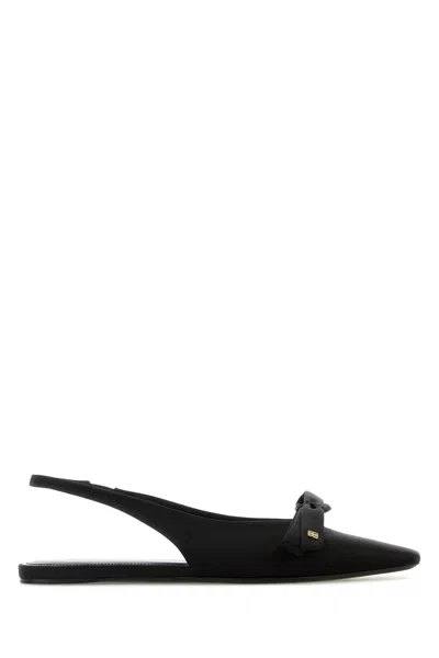 BALENCIAGA BALENCIAGA BLACK SATIN BALLERINAS