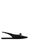 Balenciaga Pointed Toe Slingback Sandals With Bow Detail In Black