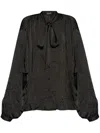 Balenciaga Satin Blouse With Bow And Cut-out Sleeves