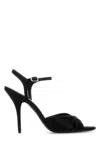 Balenciaga Black Dynastie Satin Sandals In Black