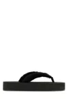 Balenciaga Fringed Strap Logo Embroidered Sandals For Women In Black