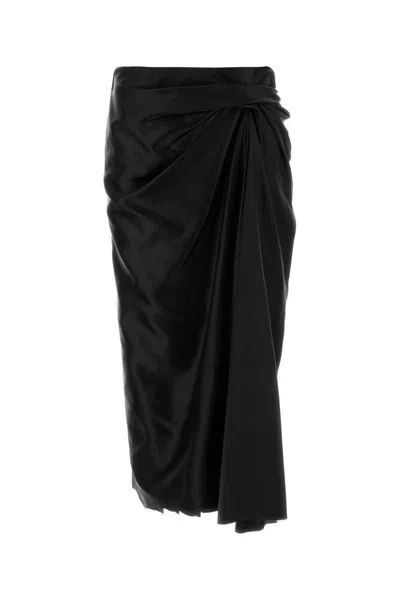BALENCIAGA BLACK SATIN SKIRT