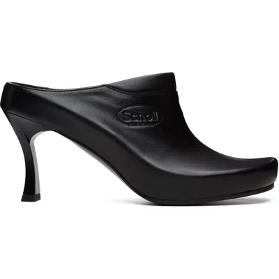 Balenciaga Black Scholl Edition Sheepskin Mule Heels In 1000 Black