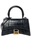 Balenciaga Black Shiny Calfskin Leather Hourglass Top Handle Bag Xs (authentic  Pre-loved) In Black