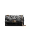Balenciaga Monaco Crinkled-leather Shoulder Bag In Black