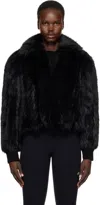 Balenciaga Black Shrunk Faux-fur Jacket In 1000 Black