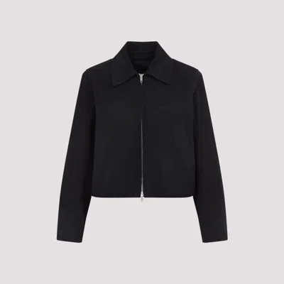 BALENCIAGA BLACK SHRUNK ZIP-UP PARKA