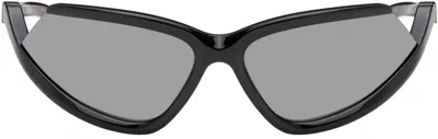 Balenciaga Black Side Xpander Sunglasses In Black-black-silver