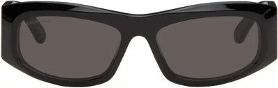 Balenciaga Black Signature Square Af Sunglasses In Black-black-grey