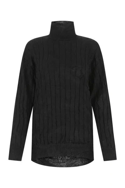 Balenciaga Black Silk Blend Oversize Sweater