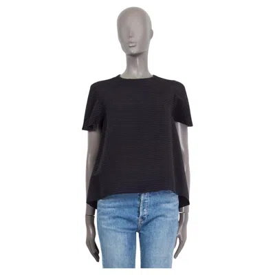 Pre-owned Balenciaga Black Silk Flare Short Sleeve Blouse Shirt 40 M