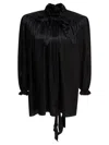 Balenciaga Women Lace-up Blouse In Black