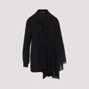 Balenciaga Black Blouse With Pussybow Collar And Asymmetric Design In Silk Woman In Black