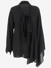 Balenciaga Black Blouse With Pussybow Collar And Asymmetric Design In Silk Woman In Black