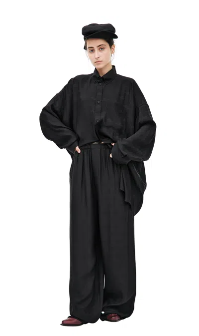 Balenciaga Black Silk Trousers